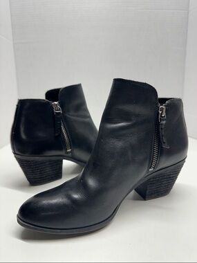 Frye Judith Ankle Boots Booties Block High Heeled Double Zip Up Black Size 7